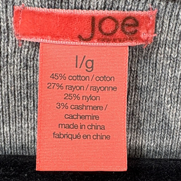 Cashmere Blend Ruffle Henley Sweater Grey Soft Feminine Knit top - Picture 3 of 6